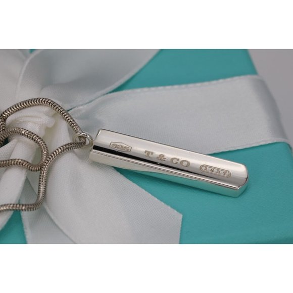 Tiffany & Co. Jewelry - Tiffany & Co. 1837 Bar Plate Pendant Necklace Sterling Silver 925